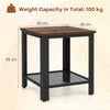 Costway 2-Tier End Table Square Sofa Side Table Heavy-duty Metal Fram