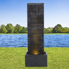 Natural Slate Garden Water Feature Outdoor LED Fountain Waterfall Statue Pump UK