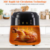 8L XL Digital Air Fryer Cooker Low Fat Healthy Oil free Frying Kitchen LCD Ovens