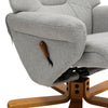 Upholstered Linen Lounge Recliner Chair Swivel & Footstool Armchair Home Office