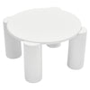 White Round Coffee Table Wooden Painted Coffee Table with 4 Legs for Living Room