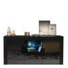 Modern 145cm TV Unit Cabinet | Black High Gloss Doors | TV Stand with Free LED