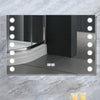 Rectangular LED Illuminated Bathroom Mirror with O Light Socket Clock Demister