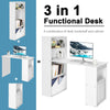 Computer Desk Wooden PC Laptop Table Writing Workstation 6-Tier Storage Shelves