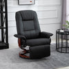 PU Leather Recliner Chair Armchair Lounge Sofa Chair With Footrest & Wooden Base
