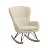 Luxury Teddy Fabric Upholstered Armchair Swing Chair Lazy Relaxing Rocking Chair