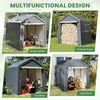 240 x 195 cm Outdoor Storage Shelter Garage Storage House-Gray