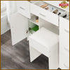 Modern Dressing Table Makeup Desk with Mirror Drawers Stool 10 LED Light Bedroom