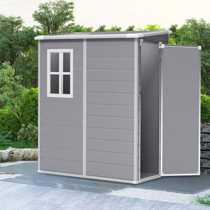 Large Outdoor Tools Storage House Durable Plastic Garden Cabin Shelter Pent Roof