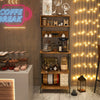 Multifunctional Coffee Bar Station Kitchen Bakers Rack-Brown