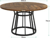 Round Dining Table for 4 People, 120cm Circle Dining Room Table with Metal Base