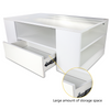 High Gloss Coffee Table With Storage 2 Drawer Wooden Living Room RGB LED Lights
