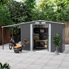 8 x 4ft Galvanized Metal Garden Storage Bike Tools Shed with Open Shed BBQ Party