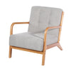 Scandinavian Wooden Frame Armchair Accent Chair Single Sofa Fabric Upholstered