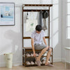 Solid Wood Coat Rack Stand Clothes Hanging Rail Rack Shelf Closet Portable Use