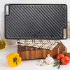 Cast Iron Reversible Griddle Plate Grill Pan Ribbled/Smooth Side BBQ Hob Cooking