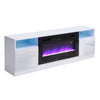 White 36in Electric Fire Electric Fireplace w/ 70in TV Cabinet Unit with Remote