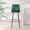 Set of 2 Velvet Chairs High Back Bar Stools Footrest Backrest Metal Legs Pub