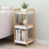 Bamboo Storage Trolley White 3 Tier with Wheels Kitchen Bathroom Organiser Unit