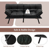 2 Seat Convertible Loveseat Sofa Bed Memory Foam Sleeper Couch 3-level Adjust