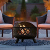 Neo Black Outdoor Heater Fire Pit Bowl Garden Patio Grate Lid Poker BBQ