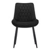 2pcs Black Dining Chairs Set Diamond Velvet Padded Seat Back Dining Room Chair