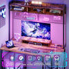 Flamaker 120cm LED Gaming Desk Office Desk Workstation With Storage Shelves