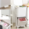 Plastic Flip Top Bin Waste 42L Rubbish Dust Bins Home Kitchen Office on Wheels
