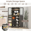 Kitchen Pantry Storage Cabinet 161cm Tall Freestanding Cupboard w/Glass Doors