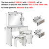 Dressing Table LED Lights Mirror Drawers Make up Desk Bedside Cabinet Stool Set