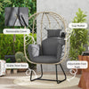 Egg Chair with Cushion, Headrest, Grey, Refurbished