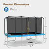 Outdoor Trampoline Kids Adults 8 FT x 14 FT Rectangular Trampoline w/inside net