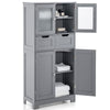 Tall Bathroom Storage Cabinet Freestanding Organizer Cabinet Adjustable Shelves