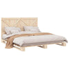 Bed Frame with Headboard 180x200 King Solid Wood Pine B7B2