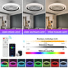 RGB LED Ceiling Fan Light Dimmable Adjustable Wind Speeds with Music Mfouvbwfkqj