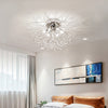 LED Ceiling Light Firework Pendant Vintage Lampshade Chandelier Crystal Droplets