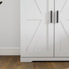 Kitchen Pantry Cabinet Tall 4 Door Adjustable Shelves Storage White Wood Unit