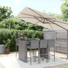 7 Piece Garden Bar Set with Cushions Grey Poly Rattan