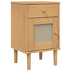 Bedside Cabinet SENJA Rattan Brown 40x35x65 Solid Wood Pine R9Z6
