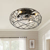Modern Industrial 17"Ceiling Fan Light LED Chandelier Lamp 3 Speed with Remote