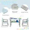 Children Table and 2 Chairs Set Toddlers Learning Activity Play Desk w/Storage