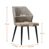 Pair of Grey Faux Leather Padded Dining Chairs Seat Kitchen Restaurant Chair