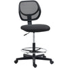Tall Office Chair Draughtsman Chair with 360° Wheels for Standing Desk Black