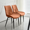 Set of 2 Faux Leather/Suede Dining Chairs Metal Legs Reception Restaurant Chair