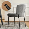 2PC Grey Dining Chairs Velvet Upholstered Seat Kitchen Chair Metal Legs