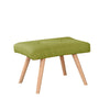 Upholstered Linen High Back Armchair Sofa Wing Chair with Footstool Lounge Seat