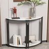 Marble Half Moon Round Hallway Entrance Console Table Furniture Unit Table White