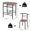 Kitchen Small Table and 2 Chairs Rustic Metal Compact Breakfast Dining Bar Set