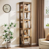 6-Tier Corner Bookcase,70.86" Tall Narrow Bookshelf Corner Shelf for Living Room
