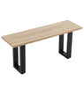 Dining Bench with Black Metal U Shaped Legs, Wooden Bench (120cm), Kitchen Bench